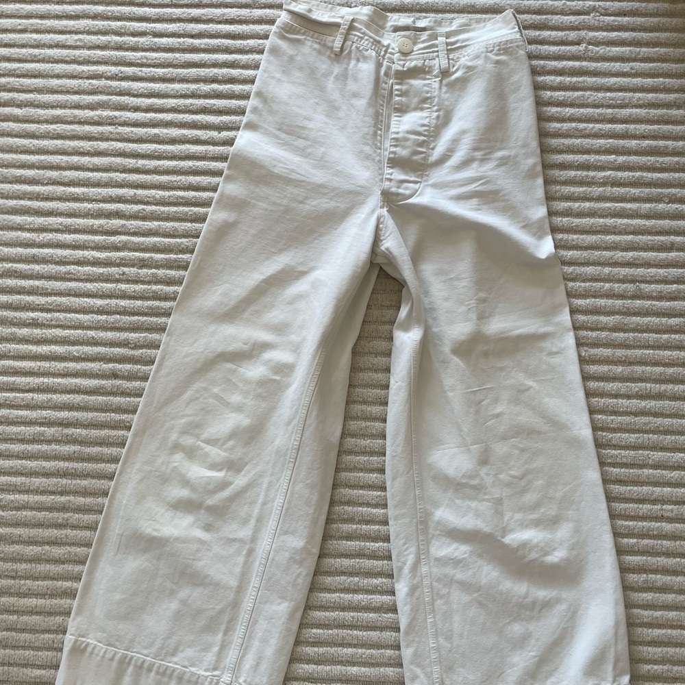 Jesse Kamm Cream Wide-Leg Pants